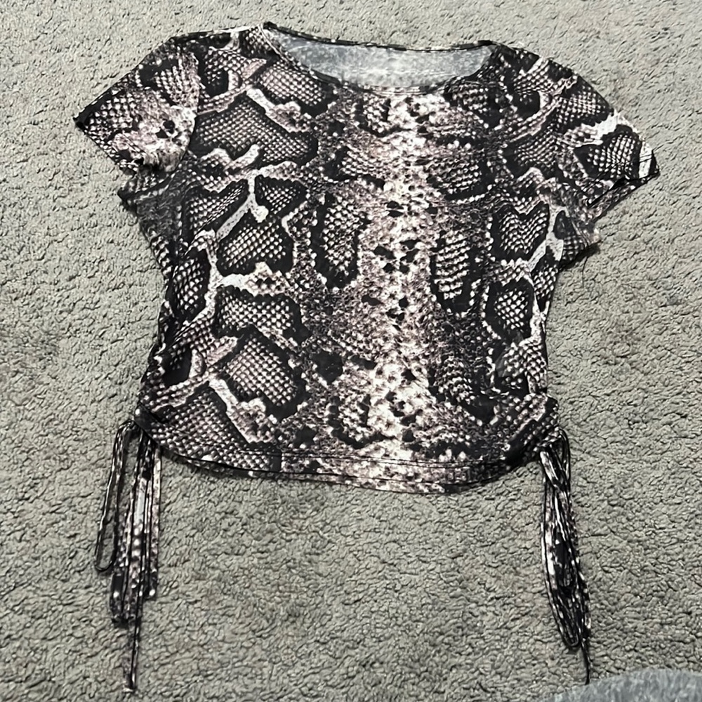 Shein sheer snakeskin top- size medium